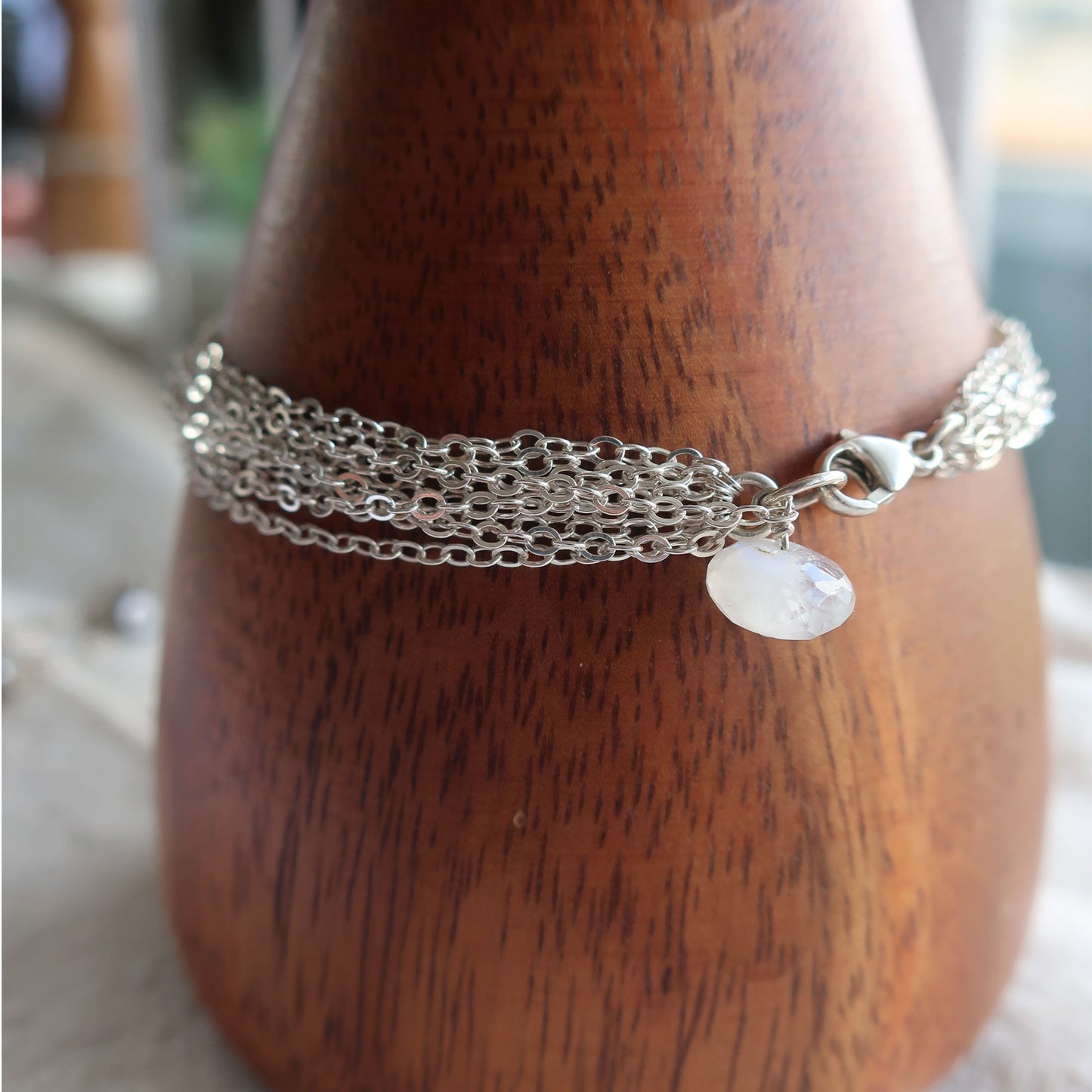 Modern Silver x Moonstone Bracelet