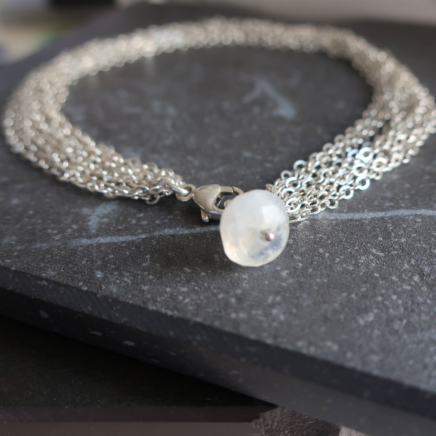 Modern Silver x Moonstone Bracelet