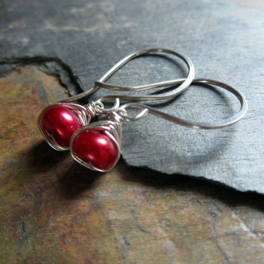 Enchanted - Modern Woven Freshwater Pearl Earrings