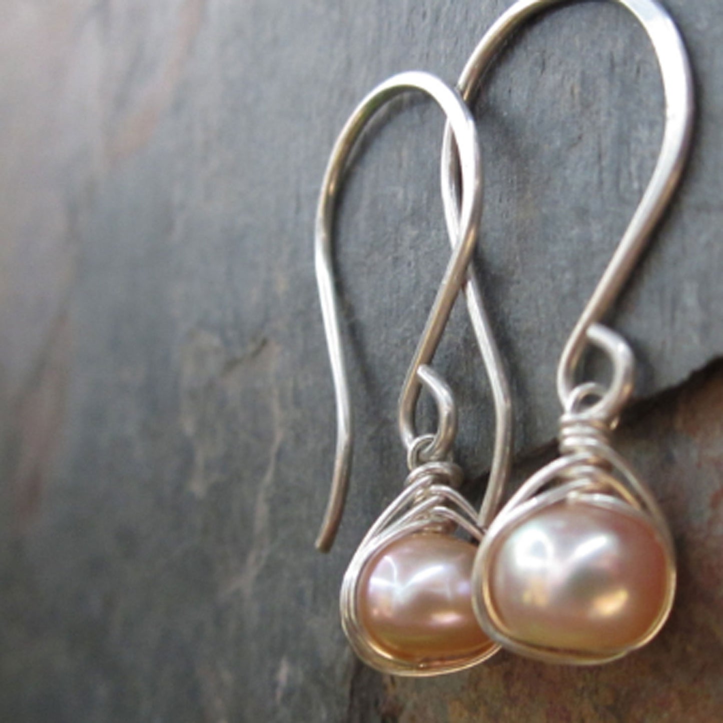 Enchanted - Modern Woven Freshwater Pearl Earrings