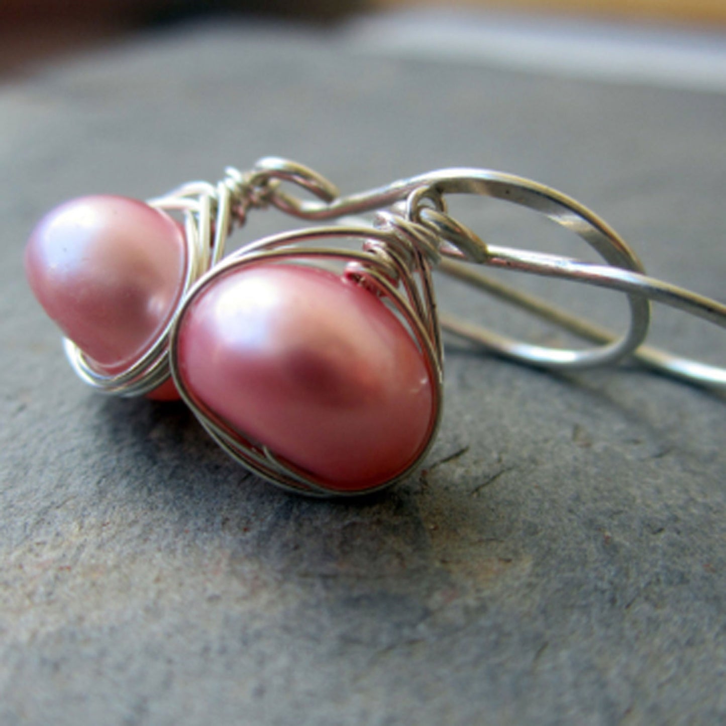 Enchanted - Modern Woven Freshwater Pearl Earrings