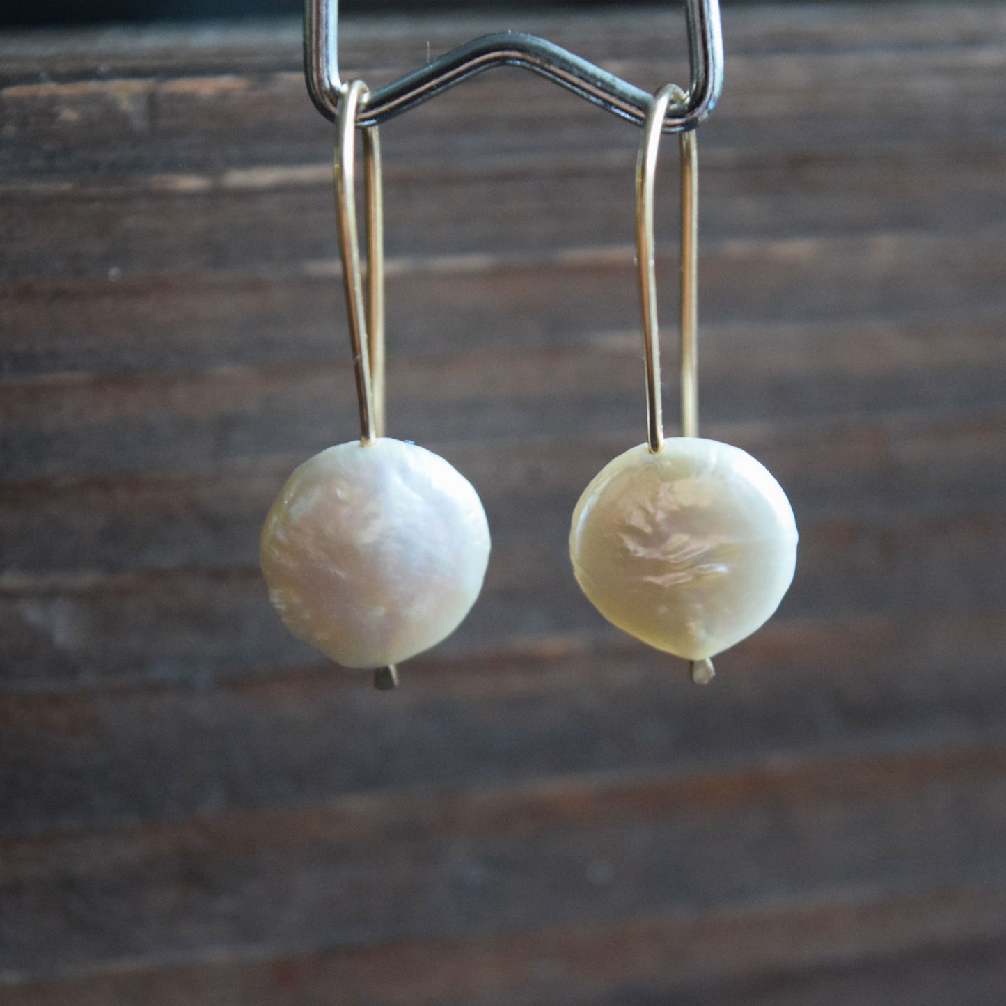 White Coin Pearl Earrings