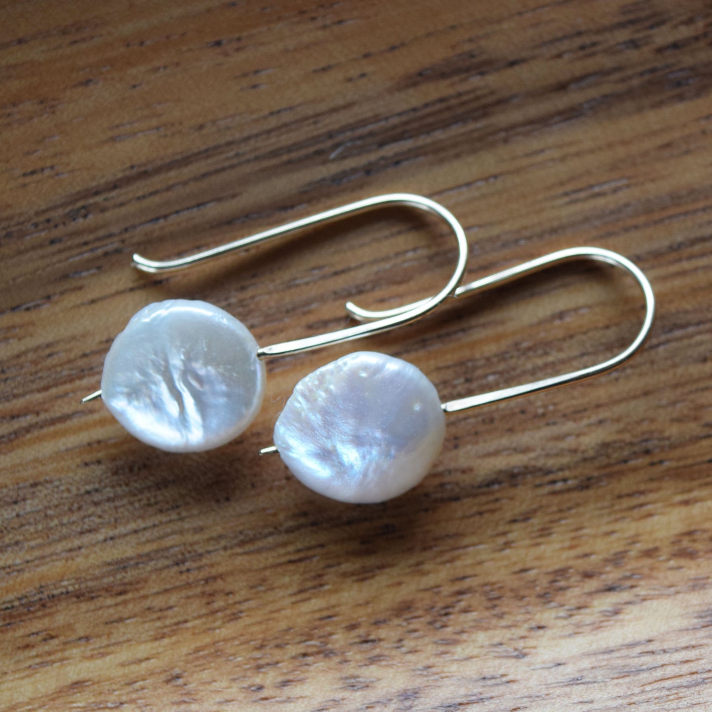 White Coin Pearl Earrings