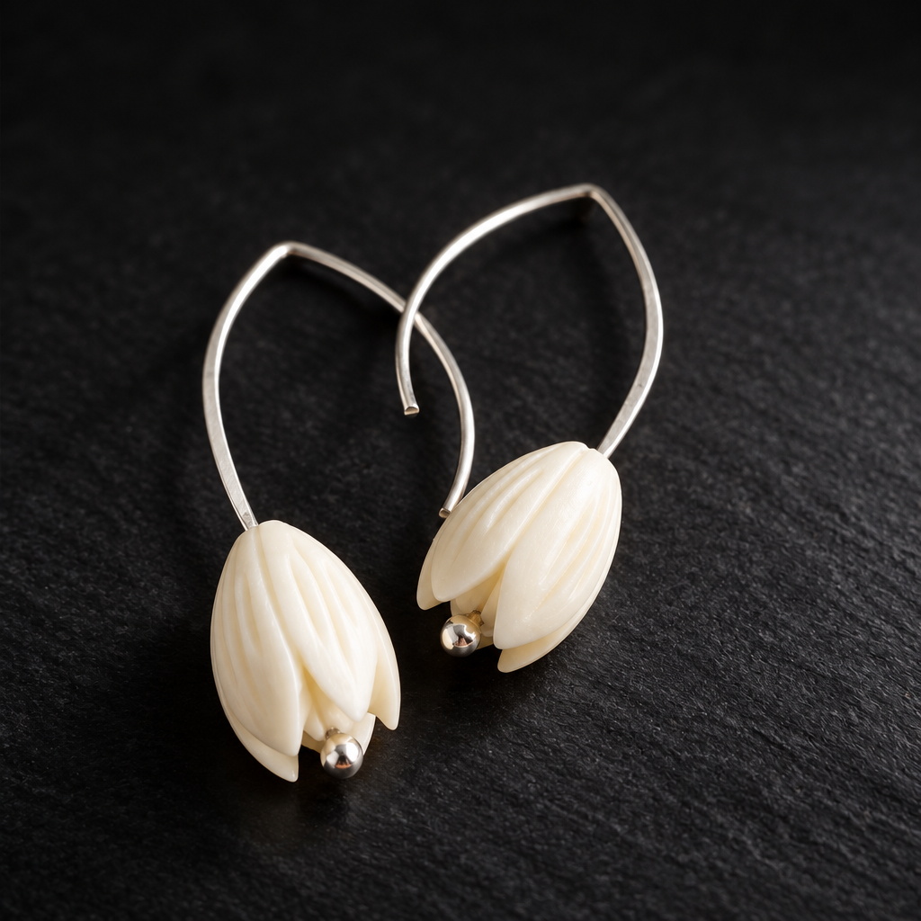 Pikake Wishbone Gold Earrings