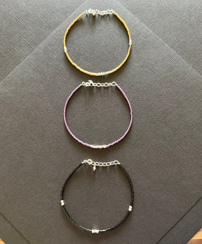Minimalist Tiny Colorful Bead Bracelets, Delicate Stacking Beaded Bracelet, Handmade Boho Seed Bead Bracelet Jewelry - Gift for Him and Her