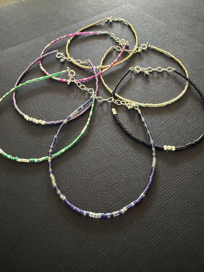 Minimalist Tiny Colorful Bead Bracelets, Delicate Stacking Beaded Bracelet, Handmade Boho Seed Bead Bracelet Jewelry - Gift for Him and Her