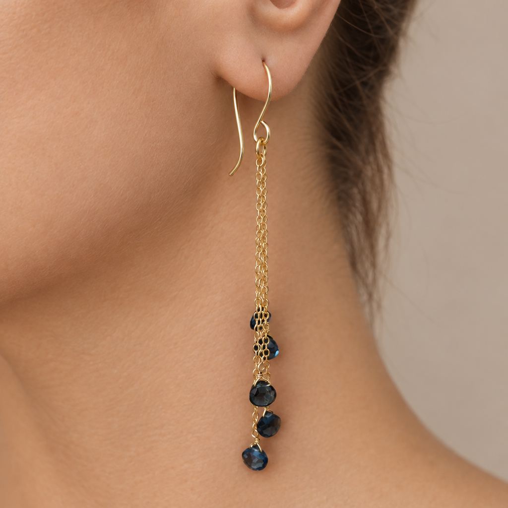 Artisan Topaz Drop Earrings with 14K Gold-Filled Hooks, Elegant Evening Wear