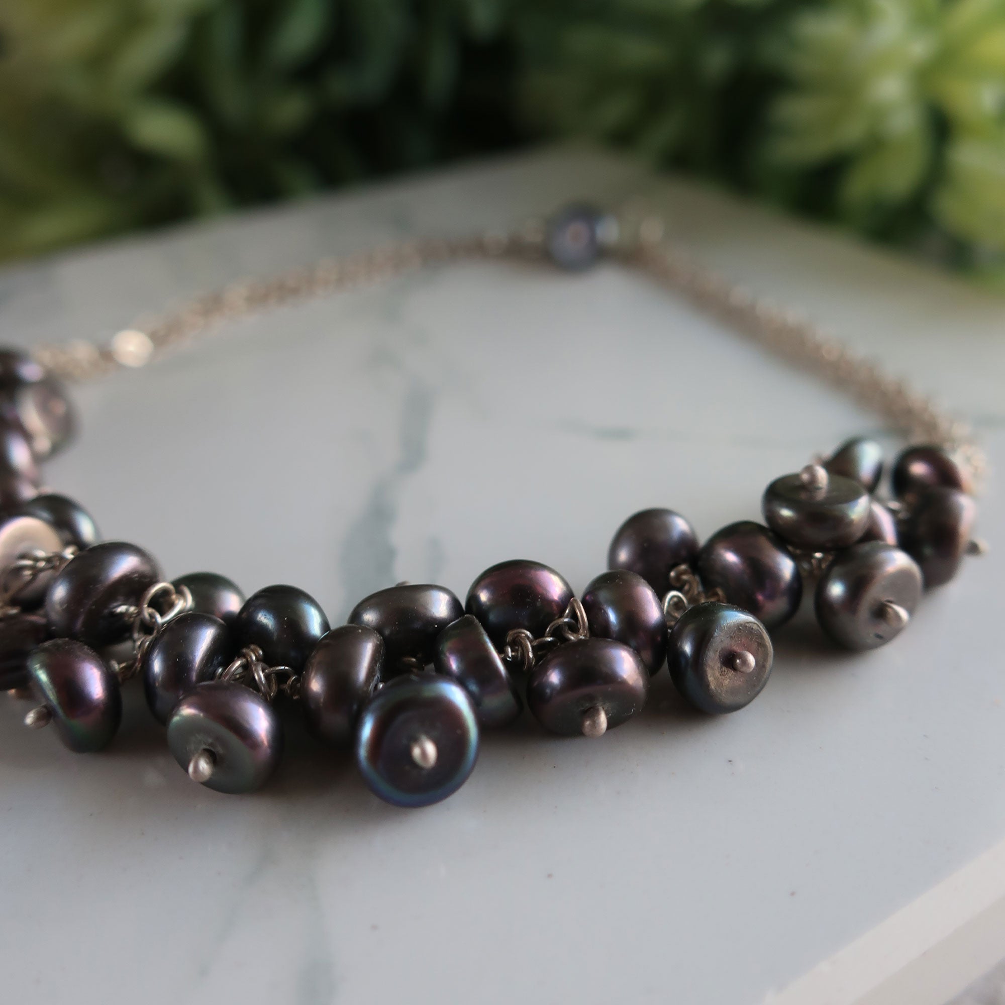 Bali Freshwater Pearl Silicone Bracelet in Black | CANVAS Jewelry