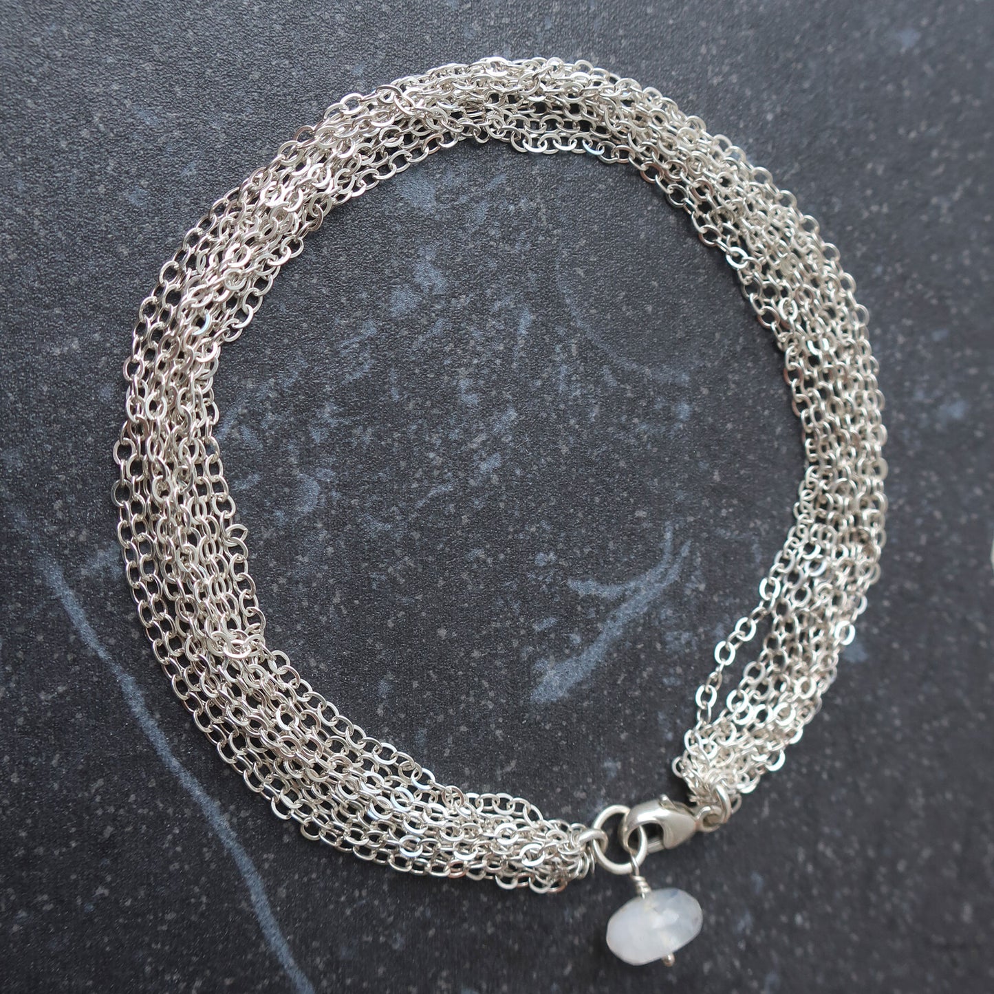 Modern Silver x Moonstone Bracelet