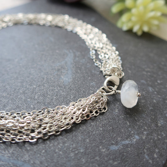 Modern Silver x Moonstone Bracelet