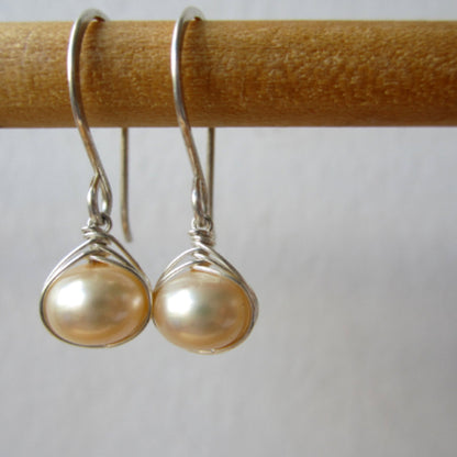 Enchanted - Modern Woven Freshwater Pearl Earrings