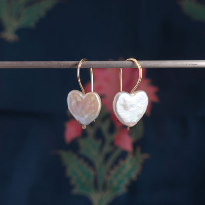 Pearl Heart Earrings