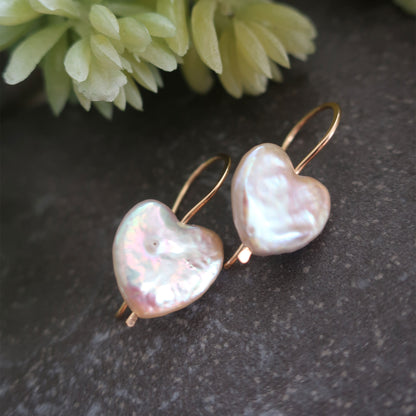 Pearl Heart Earrings