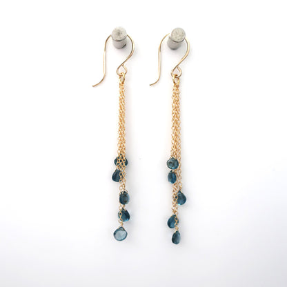 London Blue Topaz Gemstone Flow Earrings