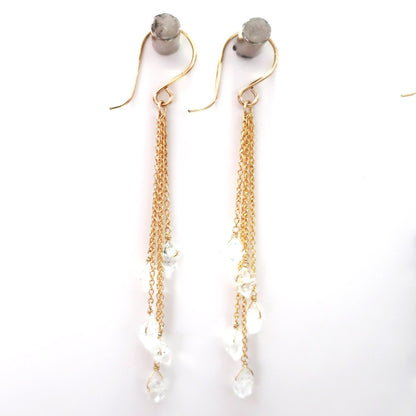 Herkimer Diamond Gemstone Flow Earrings