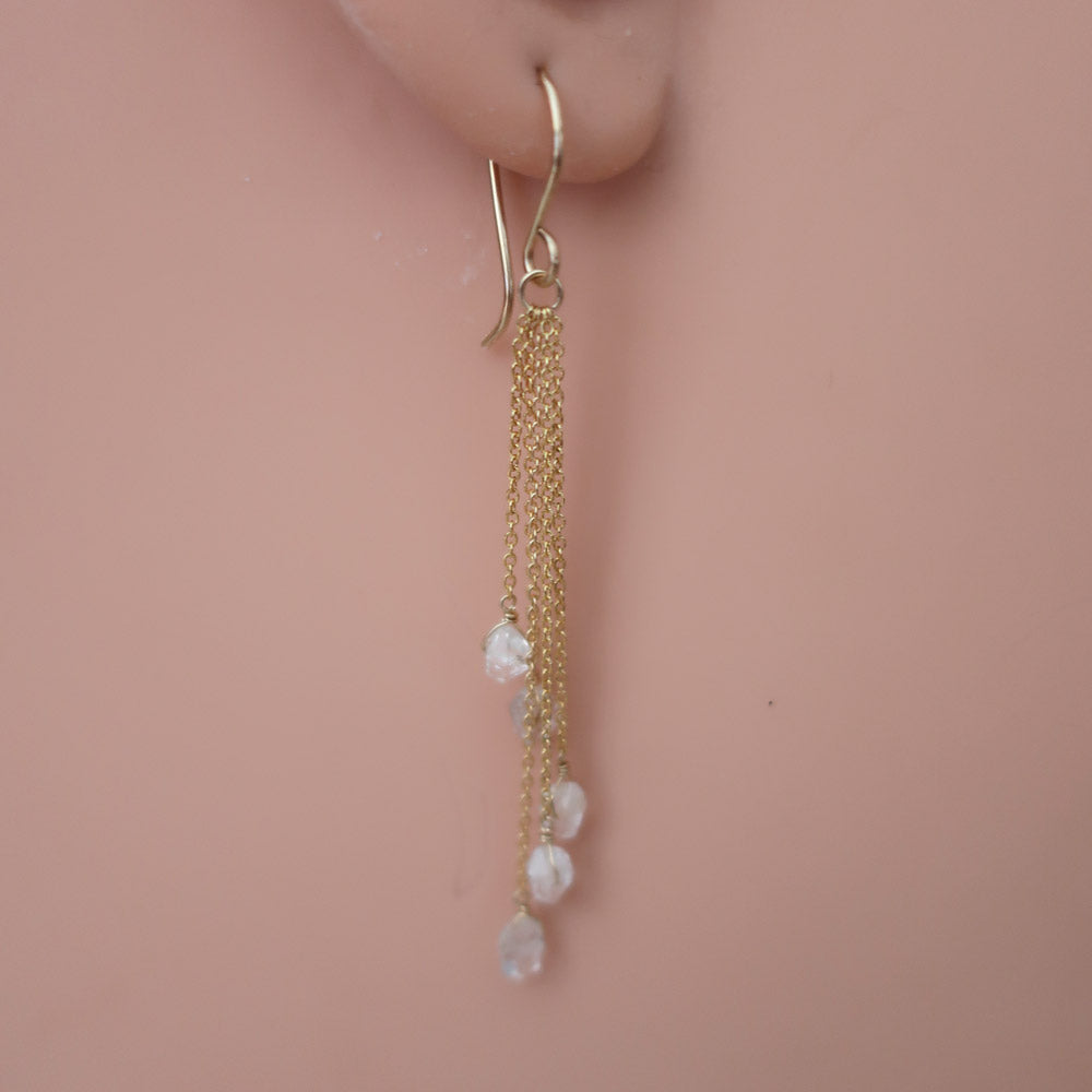 Herkimer Diamond Gemstone Flow Earrings