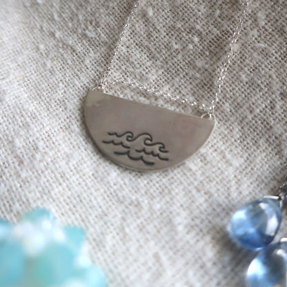 Mezza Luna Necklace - Ocean Waves