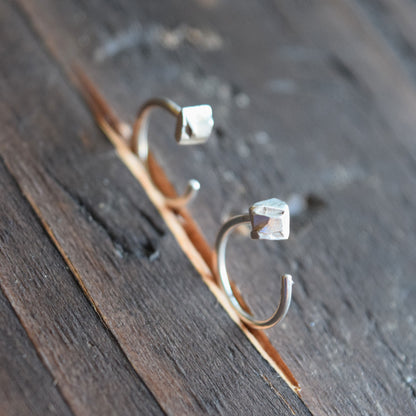 Smol Beans Rustic Nugget Hoop Earrings