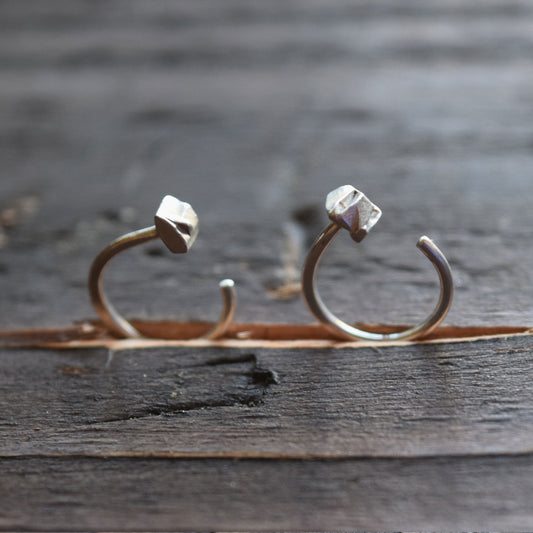 Smol Beans Rustic Nugget Hoop Earrings