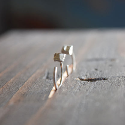 Smol Beans Rustic Nugget Hoop Earrings